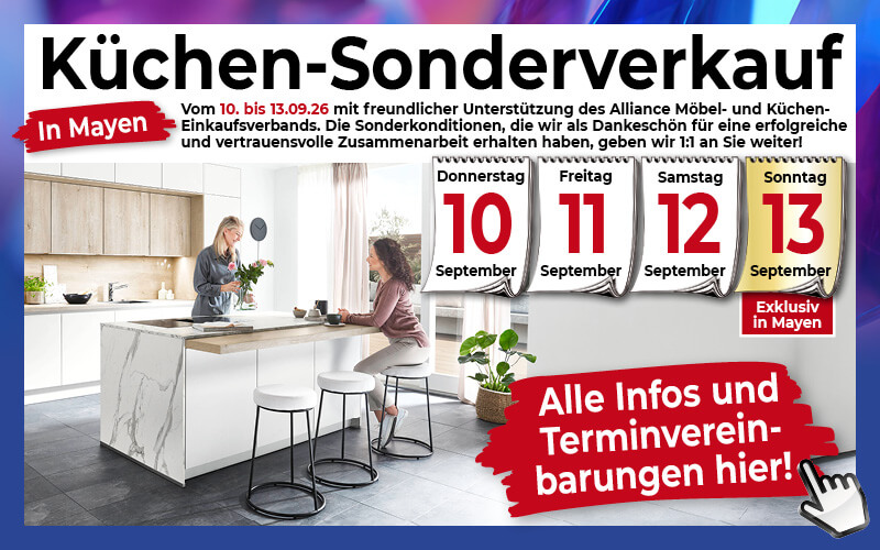 Küchen Sonderverkauf vom 10. - 13.09.2026 in Mayen