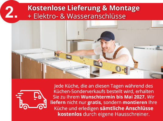Vorteil 2 - Kostenlose Lieferung & Montage
