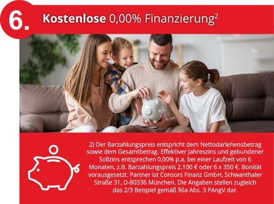 Vorteil 6 - 0,00% Finanzierung