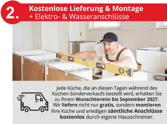 Vorteil 2 - Kostenlose Lieferung & Montage