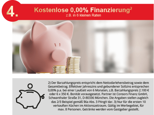 Vorteil kostenlose 0,00% Finanzierung