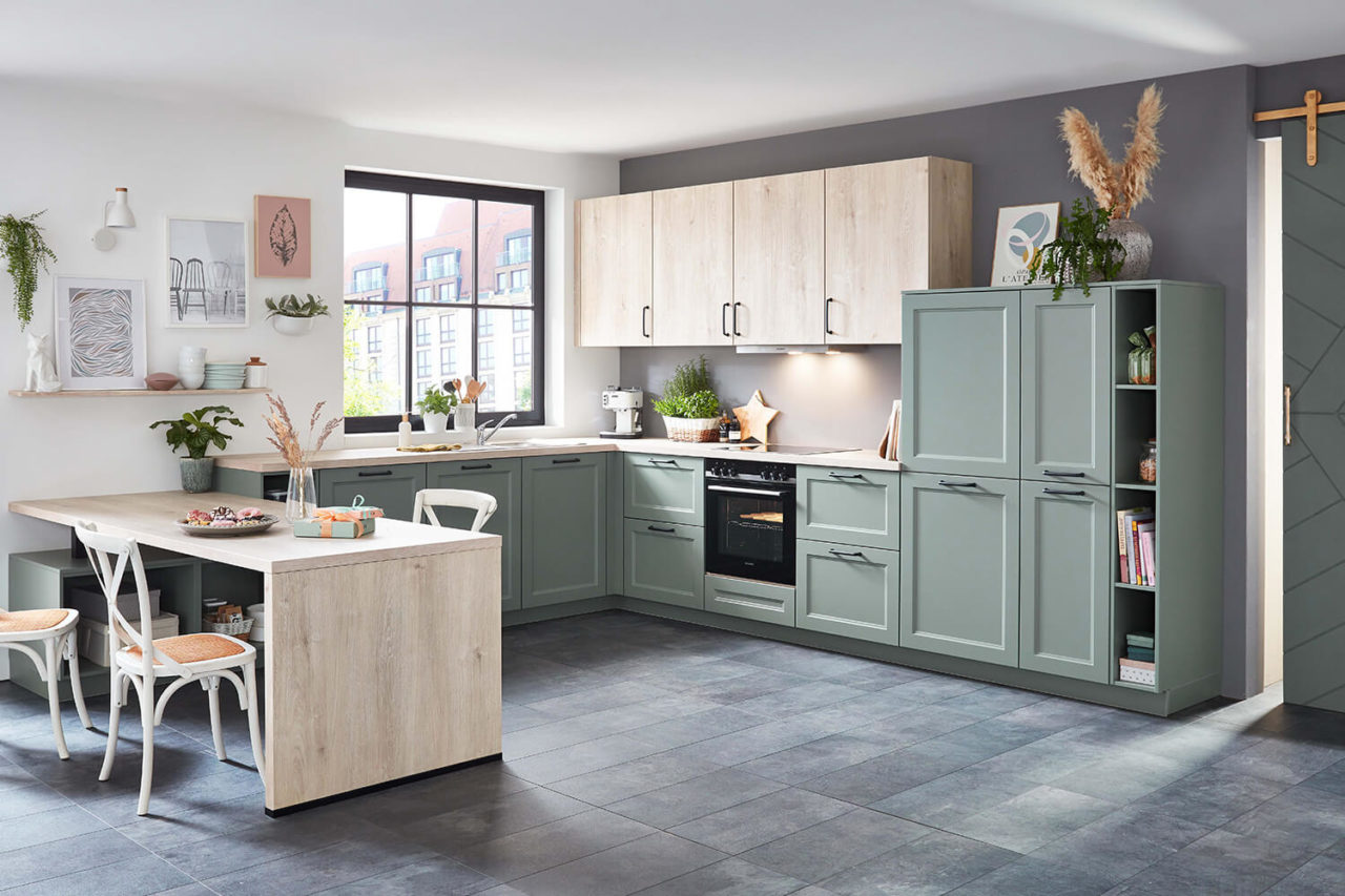 Prisma Küche Landhaus Stil grün