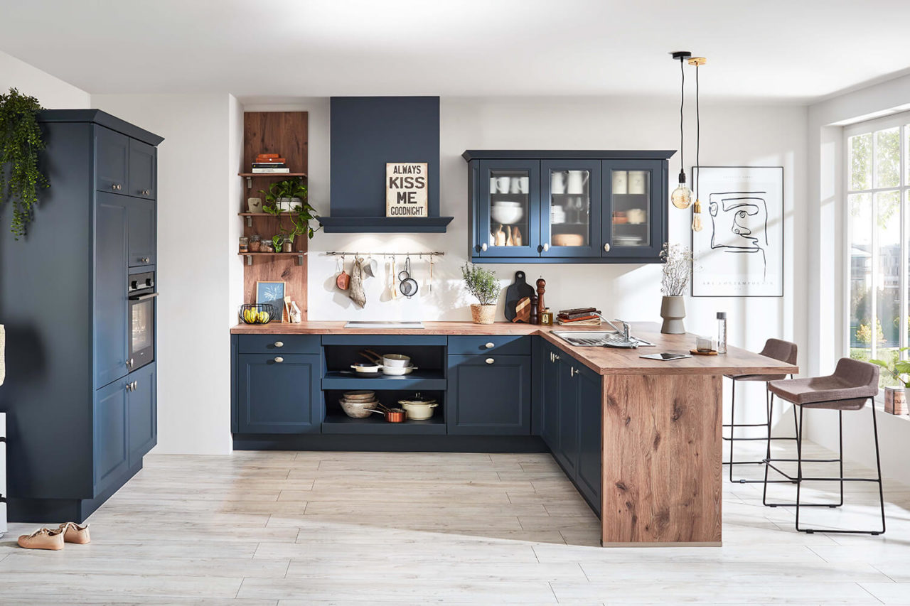 Prisma Küche Landhaus Stil blau modern
