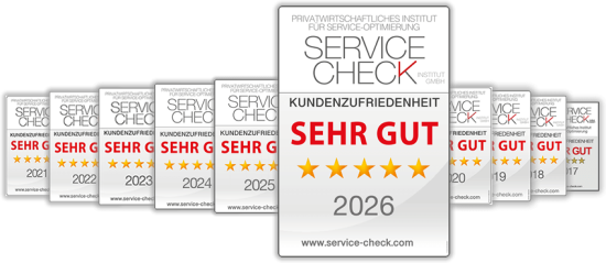 Service-Check Siegel – Möbel May 10 Jahre SEHR GUT Kundenzufriedenheit