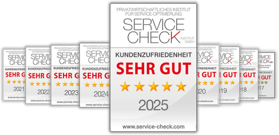 Service Check Auszeichnungen 2017 - 2025