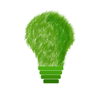 Gl&uuml;hbirne aus Gras