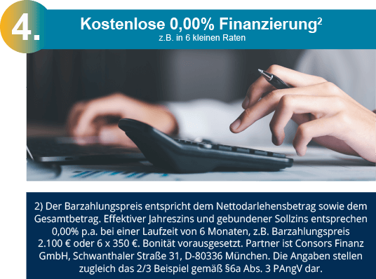 Vorteil kostenlose 0,00% Finanzierung