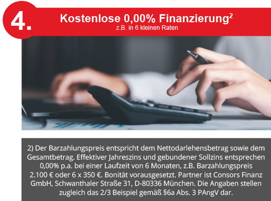 Vorteil kostenlose 0,00% Finanzierung