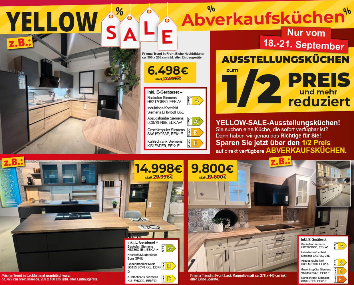 YELLOW SALE Abverkaufsküchen
