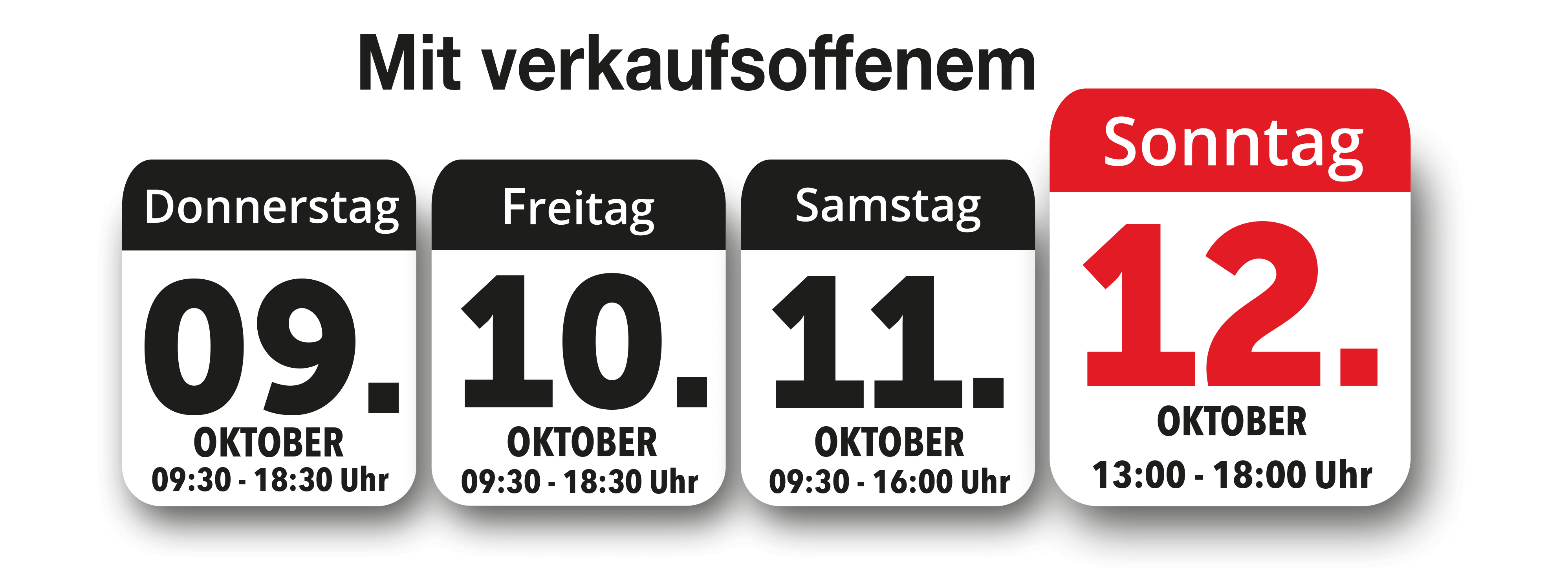 Vom 09.10. - 12.10.2025 mit verkaufsoffenem Sonntag