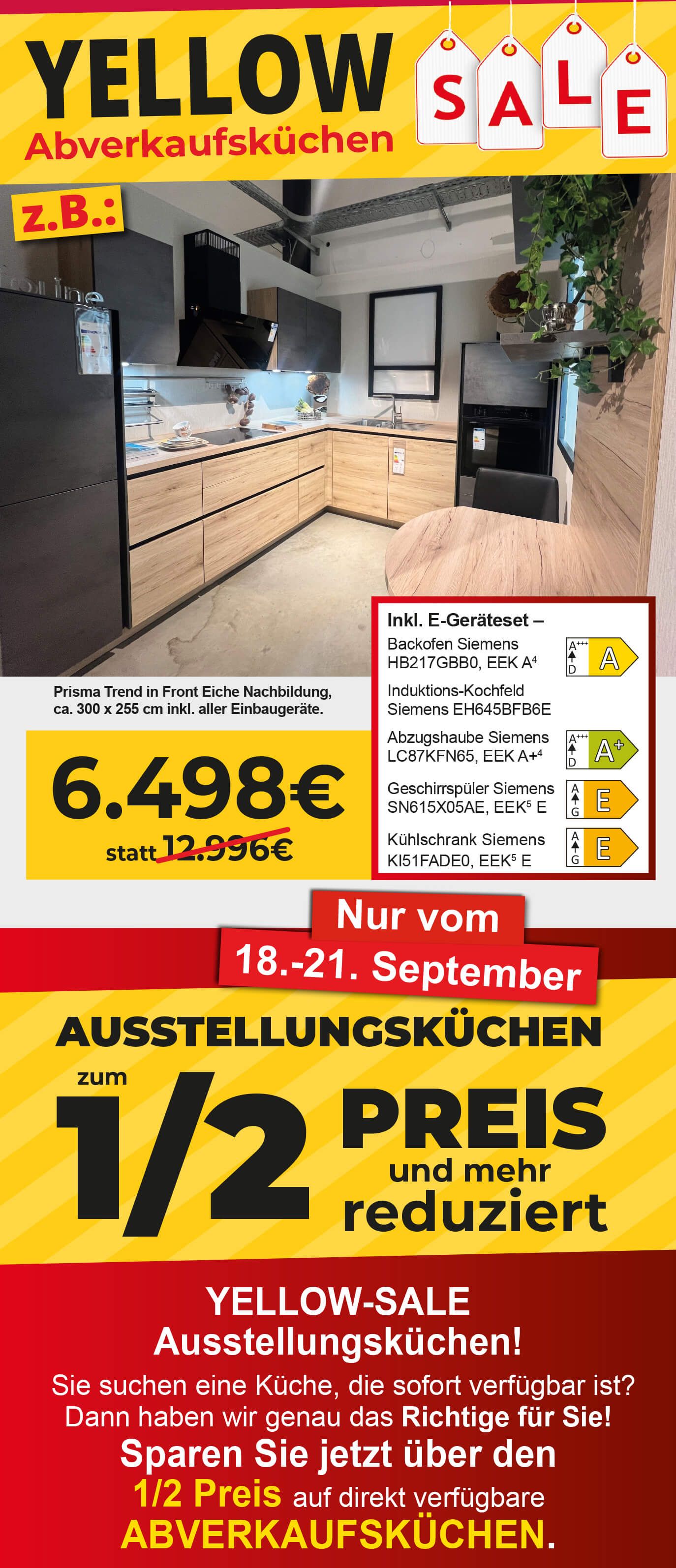 YELLOW SALE Abverkaufsküchen