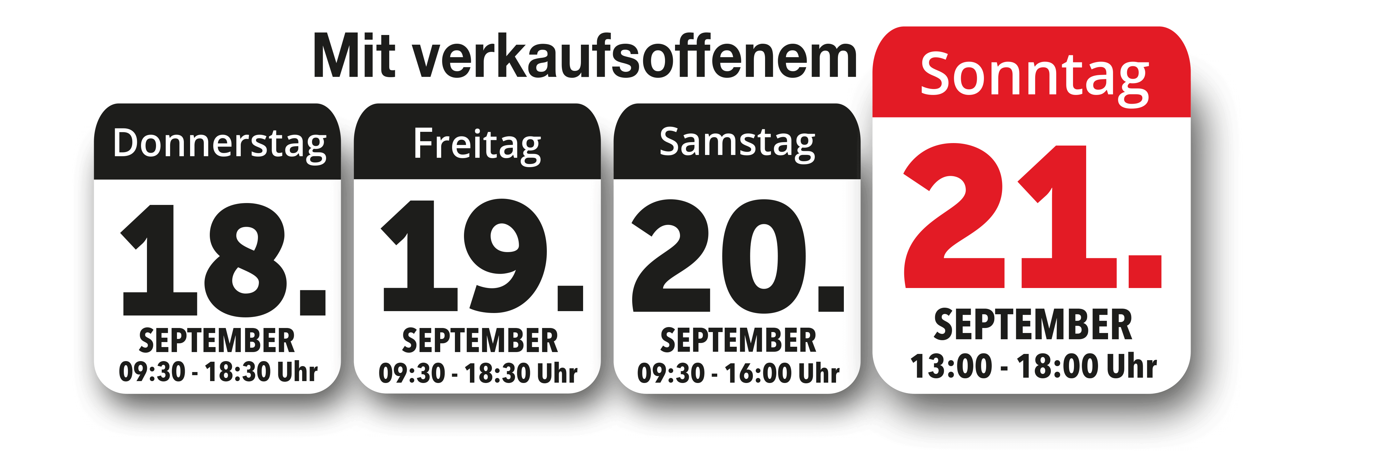 Vom 11.09. - 14.09.2025 mit verkaufsoffenem Sonntag